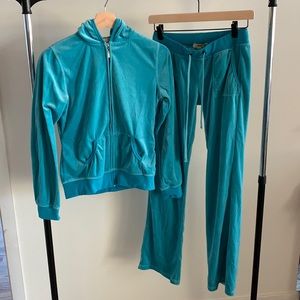 Teal track suit - retro 2000s - womens small